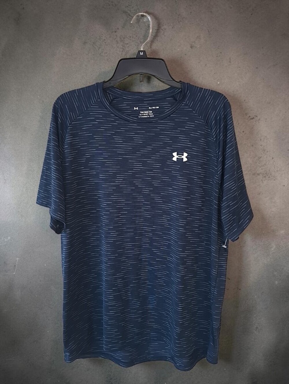 Under Armour Navy Short Sleeve Performance Tee with Heathered Pattern Mens XL